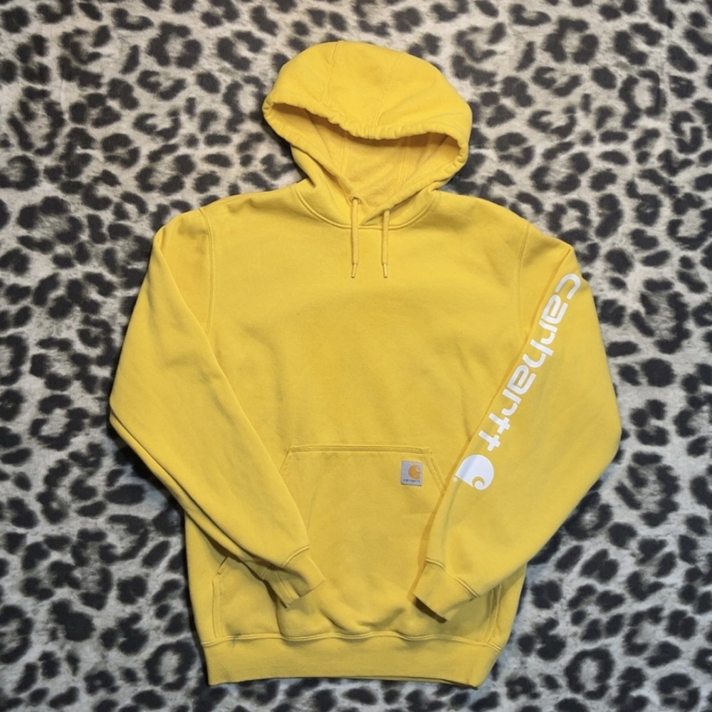 Carhartt Midweight Sleeve Logo K288 Hoodie Men S Yellow Gold